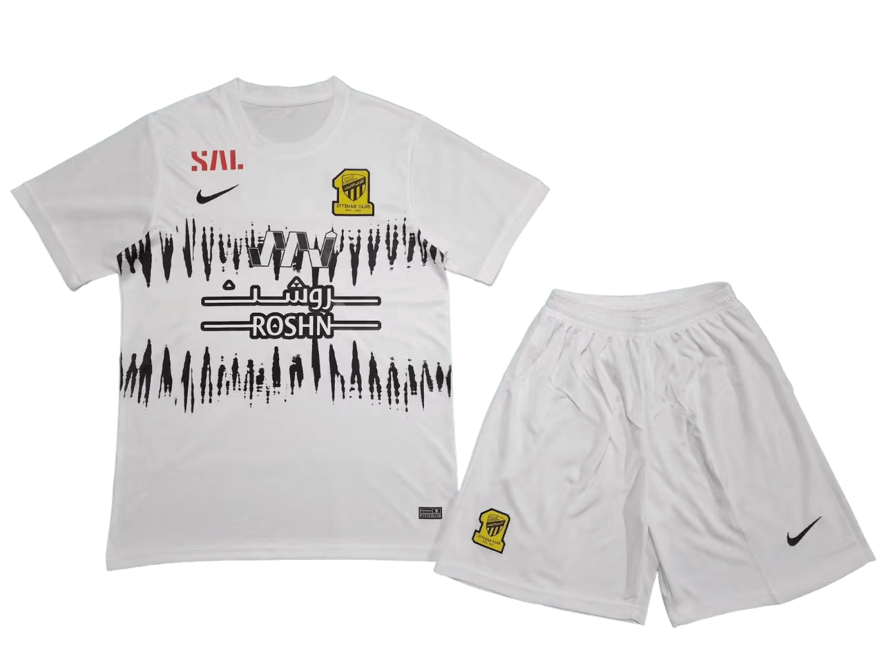 Kit Infantil AL-ittihad Branca Away 2023/24 Unissex Kit Infantil AL-ittihad Branca Away 2023/24 Unissex