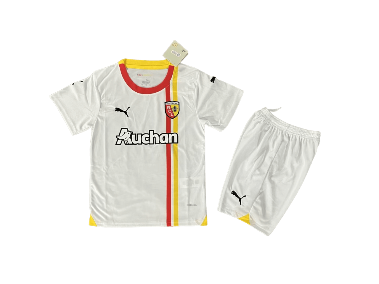 Kit Infantil RC Lens Third Branca 2023/24 Unissex Kit Infantil RC Lens Third Branca 2023/24 Unissex