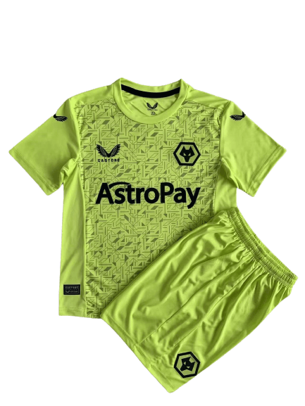 Kit Infantil Wolverhampton Goleiro Verde 2023/24 Unissex