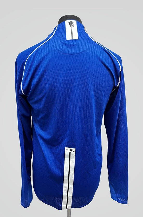 Camisa Manchester United Away Azul 2007/08 Manga Longa Camisa Manchester United Away Azul 2007/08 Manga Longa