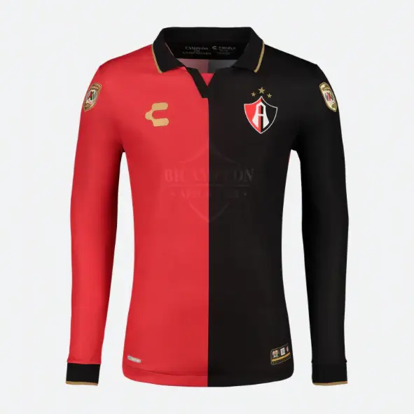 Camisa Manga Longa Atlas Comemorativa Vermelha/Preta 2022/23 Camisa Manga Longa Atlas Comemorativa Vermelha/Preta 2022/23