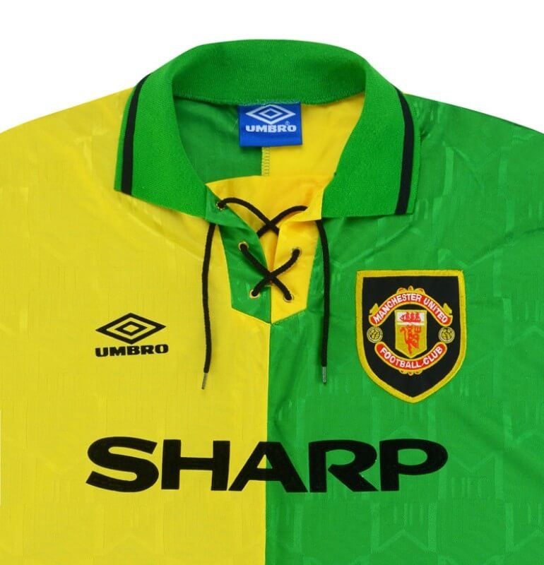 Camisa Manchester United Away Verde/Amarelo 1992 Masculina Camisa Manchester United Away Verde/Amarelo 1992 Masculina