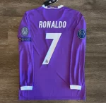 Camisa Cr7 Real Madrid Roxo Final Cardiff 2017 Manga Longa