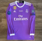 Camisa Cr7 Real Madrid Roxo Final Cardiff 2017 Manga Longa
