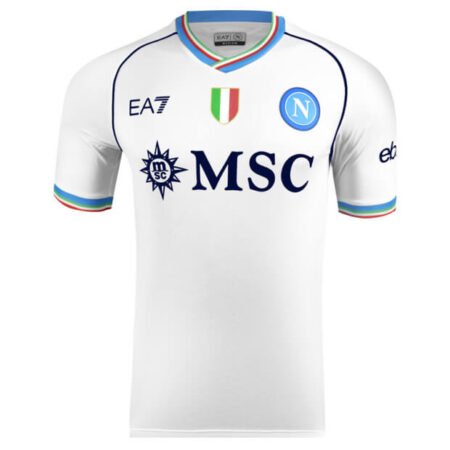 Nova Camisa Napoli Away Ucl Branca 2023/24 Masculina