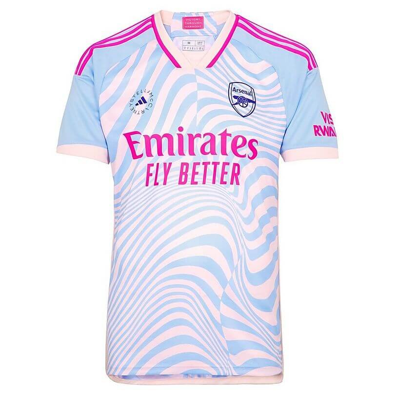 Camisa Arsenal Stella McCartneymapa Branco/Azul 2023/24 Masculina Camisa Arsenal Stella McCartneymapa Branco/Azul 2023/24 Masculina
