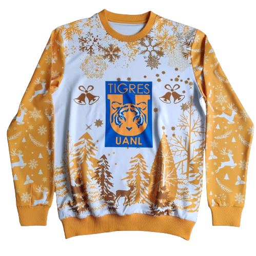 Blusa de Frio Tigres Merry Christmas Amarela Blusa de Frio Tigres Merry Christmas Amarela