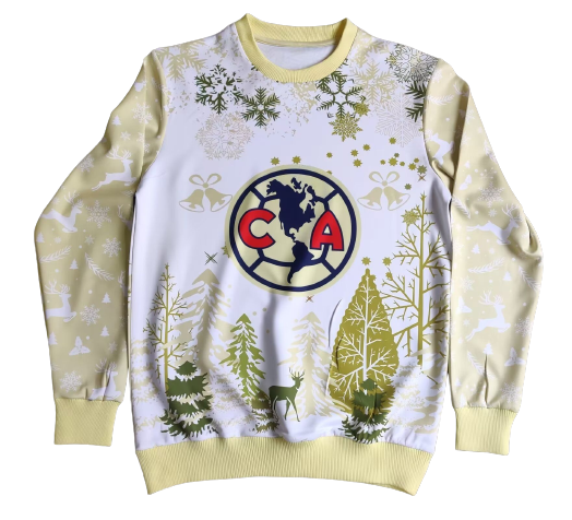 Blusa de Frio Club América Merry Christmas Amarela Blusa de Frio Club América Merry Christmas Amarela