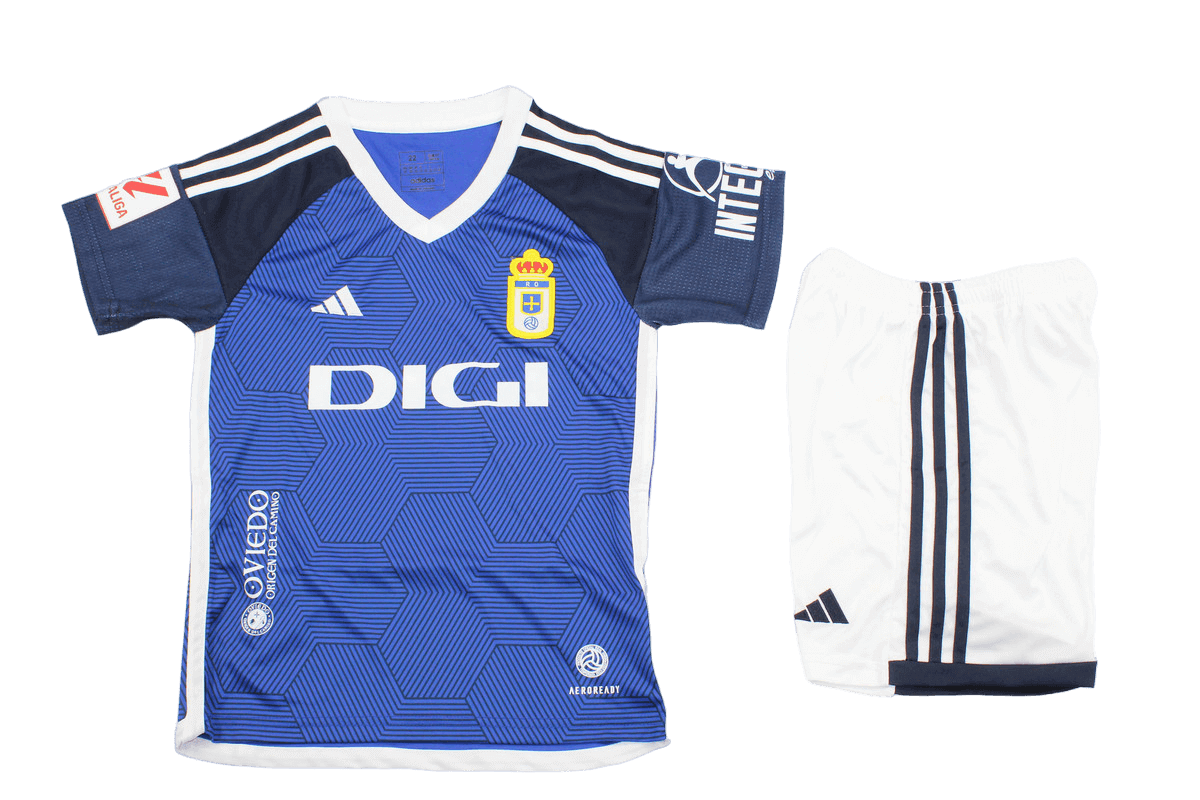 Kit Infantil Real Oviedo Azul 2023/24 Unissex Kit Infantil Real Oviedo Azul 2023/24 Unissex
