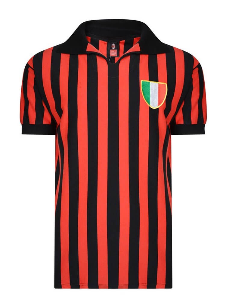 Camisa AC Milan 1963 Home Retrô Masculina Camisa AC Milan 1963 Home Retrô Masculina