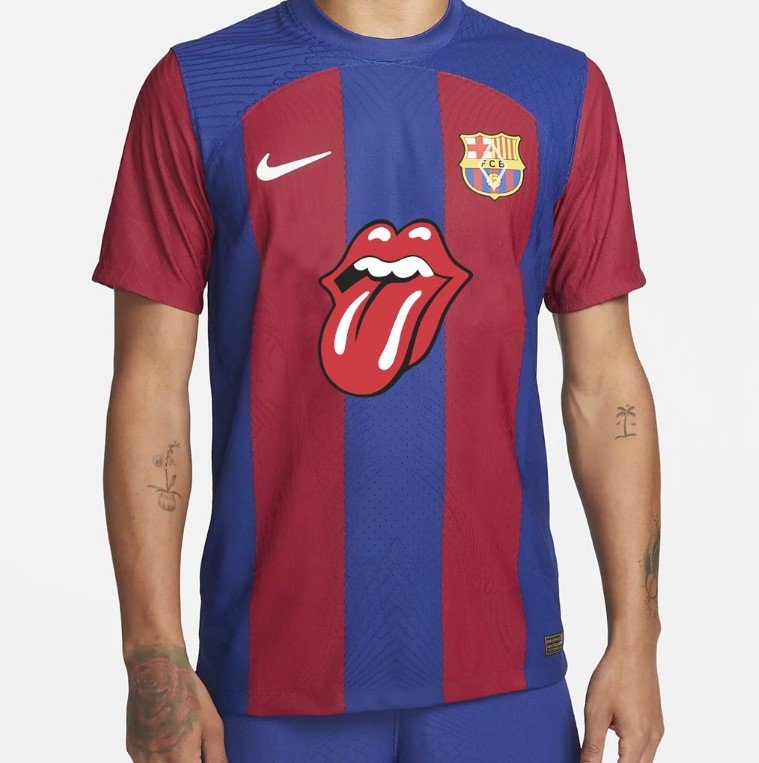 Camisa Barcelona Rolling Stones Home 2023/24 Masculina Camisa Barcelona Rolling Stones Home 2023/24 Masculina