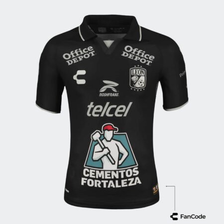 Camisa Club León Away Preta Polo 2023/24 Masculina