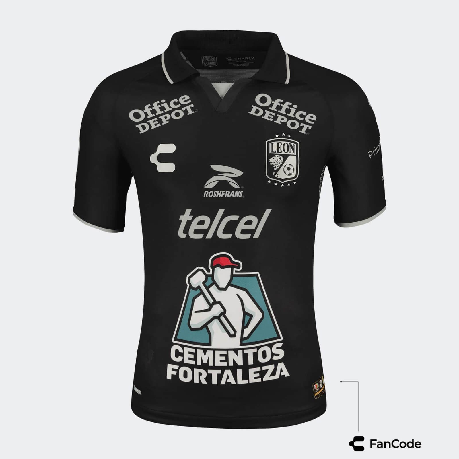 Camisa Club León Away Preta Polo 2023/24 Masculina Camisa Club León Away Preta Polo 2023/24 Masculina