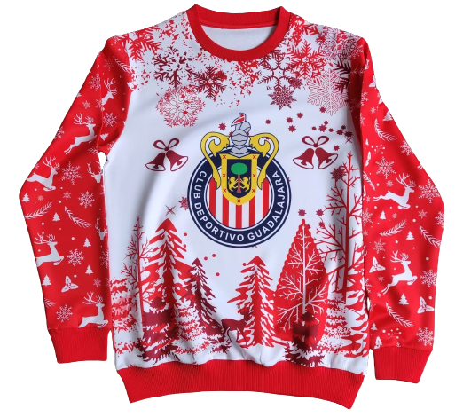 Blusa de Frio Chivas Guadalajara Merry Christmas Vermelha Blusa de Frio Chivas Guadalajara Merry Christmas Vermelha