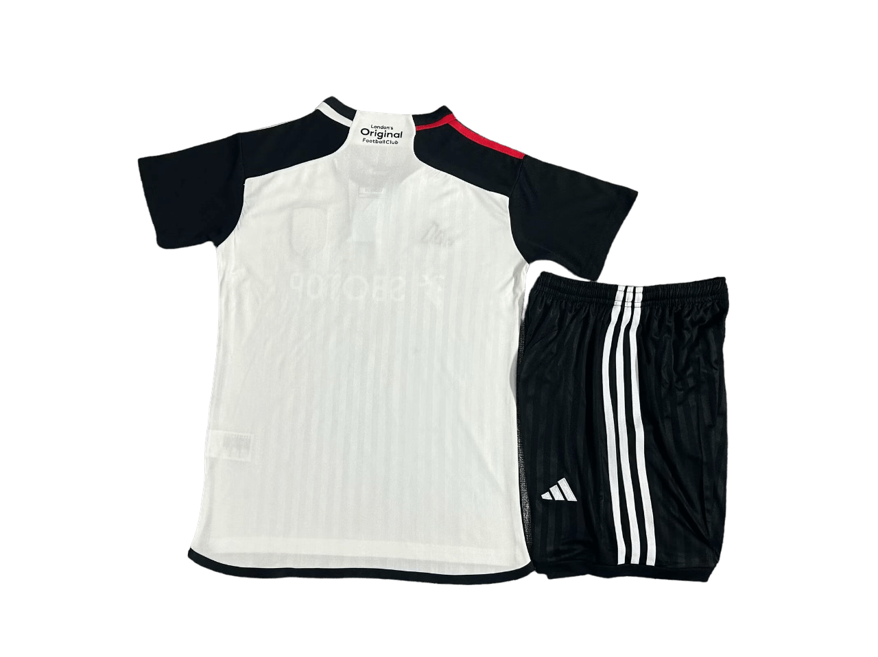 Kit Infantil Fulham Home Branca 2023/24 Unissex Kit Infantil Fulham Home Branca 2023/24 Unissex