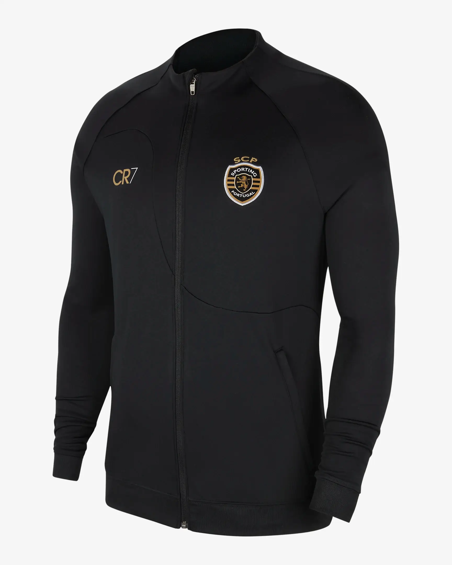 Jaqueta de Frio CR7 Sporting Portugal Preta 2023 Jaqueta de Frio CR7 Sporting Portugal Preta 2023