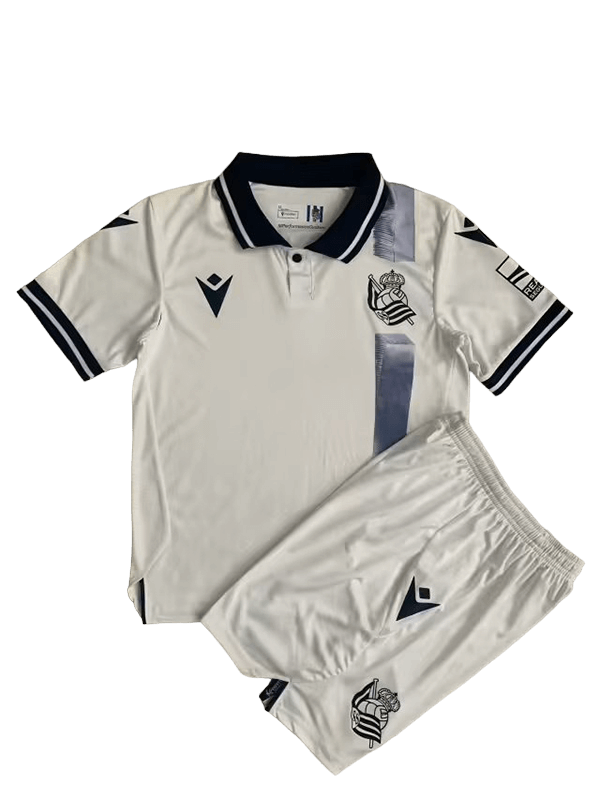 Kit Infantil Real Sociedad Branco 2023/24 Unissex Kit Infantil Real Sociedad Branco 2023/24 Unissex
