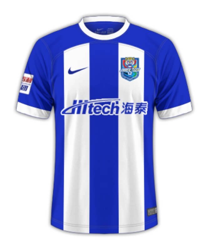 Camisa Tianjin Jinmen Home Azul 2023/24 Masculina Camisa Tianjin Jinmen Home Azul 2023/24 Masculina