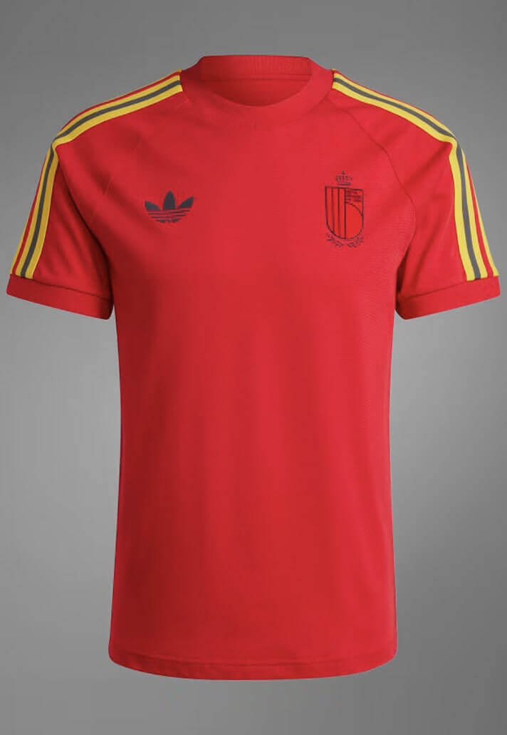 Camisa Espanha Vermelha 3-STRIPES Originals Masculina Camisa Espanha Vermelha 3-STRIPES Originals Masculina