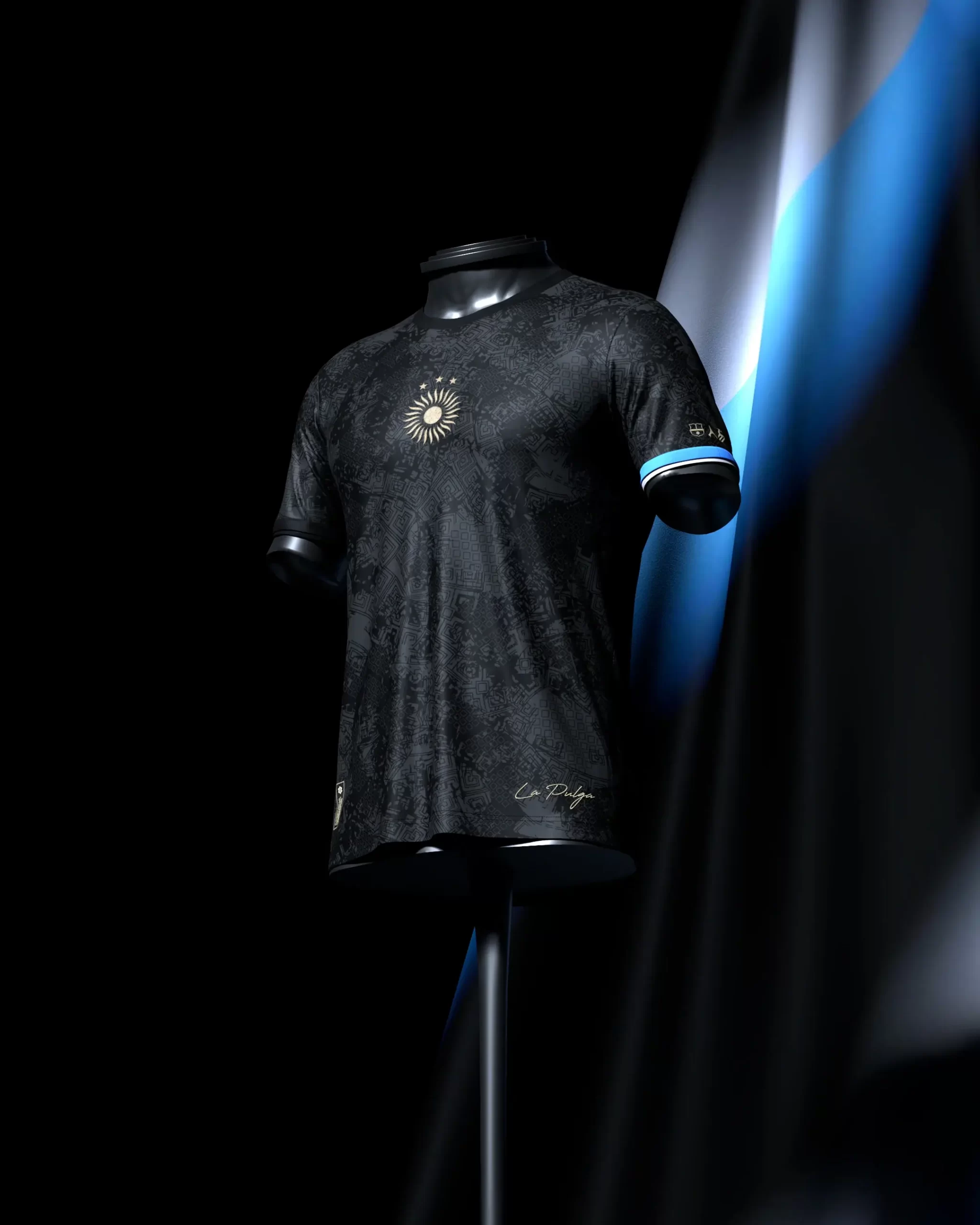 camisa-la-pulga-messi-10-argentina-preta-commafootball Camisa La Pulga Messi Argentina Preta Commafootball