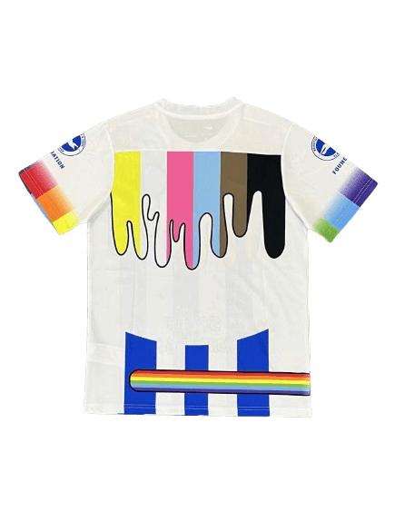 Camisa Brighton Pré-jogo Especial LGBT Branca 2023/24 Masculina Camisa Brighton Pré-jogo Especial LGBT Branca 2023/24 Masculina
