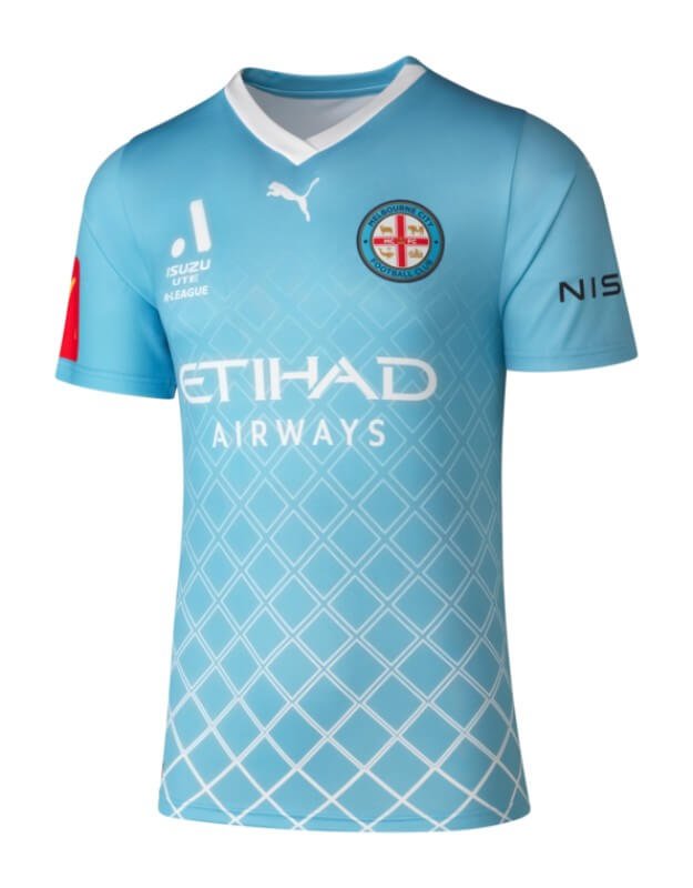 Camisa Melbourne City Home Azul 2023/24 Masculina Camisa Melbourne City Home Azul 2023/24 Masculina