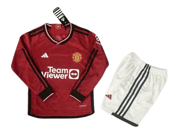 Kit Infantil Manchester United Vermelho Manga Longa Kit Infantil Manchester United Vermelho Manga Longa