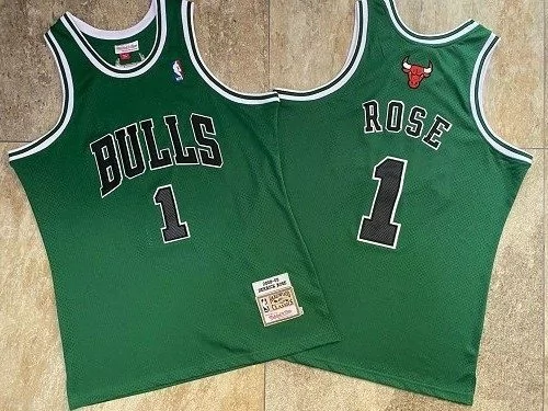 Regata NBA Mitchell & Ness Bulls 2008/09 Verde Rose #1 Regata NBA Mitchell & Ness Bulls 2008/09 Verde Rose #1