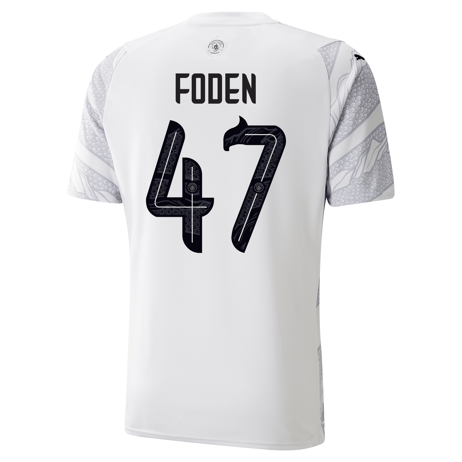 Camisa Manchester City Branca Foden #47 Dragão de Madeira 2024/25 Camisa Manchester City Branca Foden #47 Dragão de Madeira 2024/25