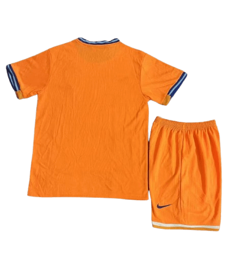 Kit Infantil Seleção da Holanda Laranja Home I 2024/25 Unissex Kit Infantil Seleção da Holanda Laranja Home I 2024/25 Unissex