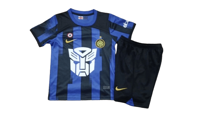 Kit Infantil Inter de Milão Transformers Home Azul 2023/24 Unissex Kit Infantil Inter de Milão Transformers Home Azul 2023/24 Unissex