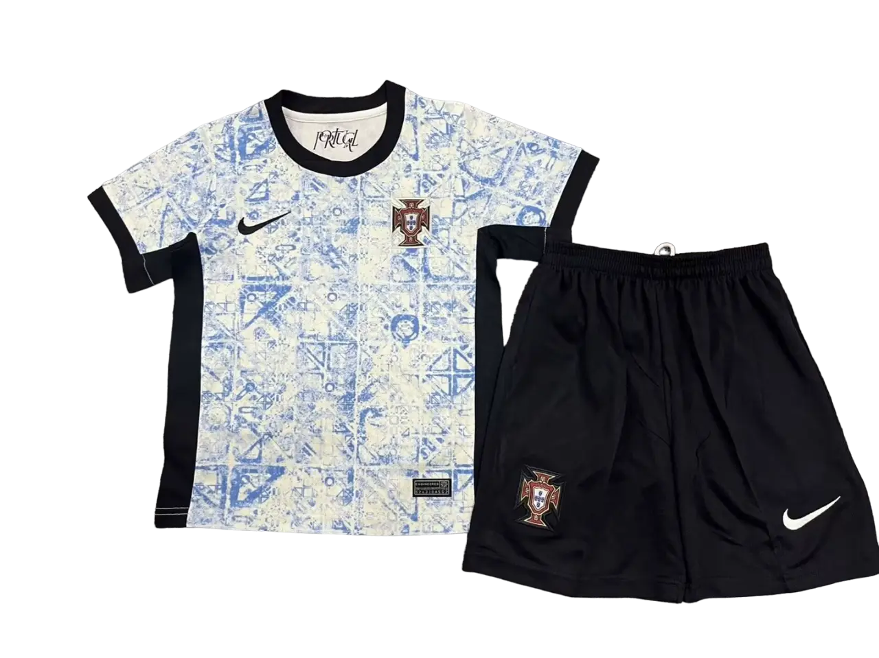 Kit Infantil Seleção de Portugal Branca Away II 2024/25 Unissex Kit Infantil Seleção de Portugal Branca Away II 2024/25 Unissex