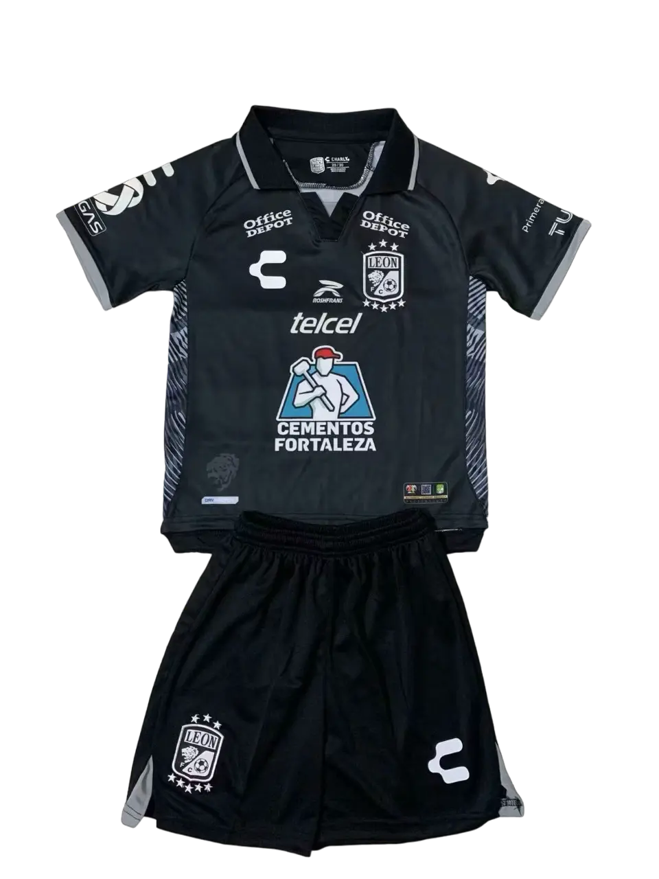 Kit Infantil Pachuca Preta Away Branca II 2023/24 Unissex Kit Infantil Pachuca Preta Away Branca II 2023/24 Unissex