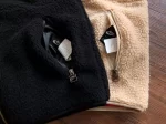Casaco de Frio Nike Lã Reversível Preto/Bege Leap High Just do It