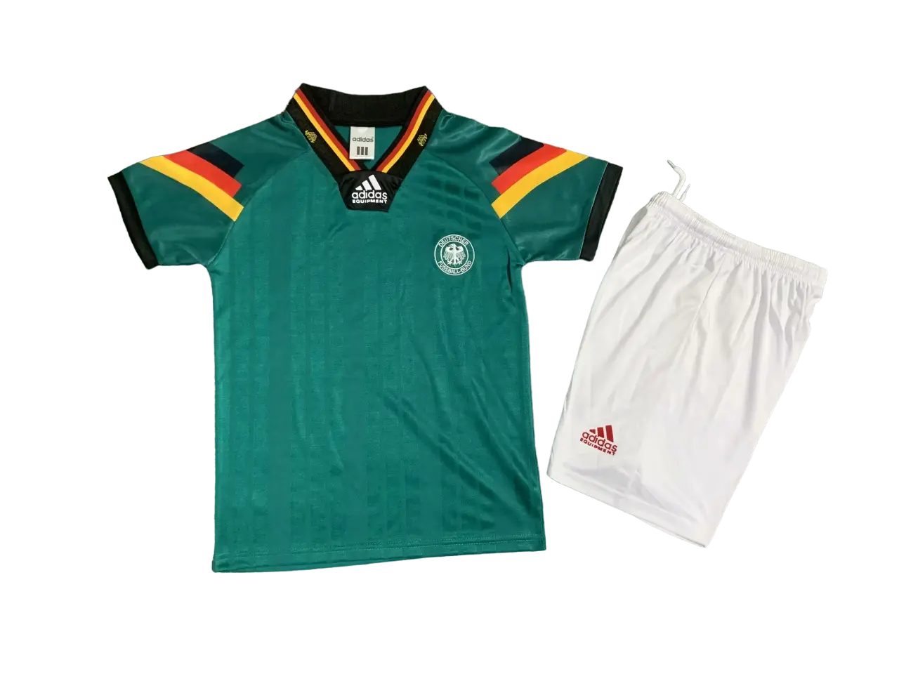 Kit Infantil Seleção da Alemanha 1992 Away Verde Unissex Kit Infantil Seleção da Alemanha 1992 Away Verde Unissex