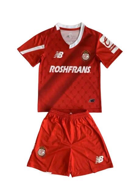 Kit Infantil Deportivo Toluca Home Vermelha 2023/24 Unissex