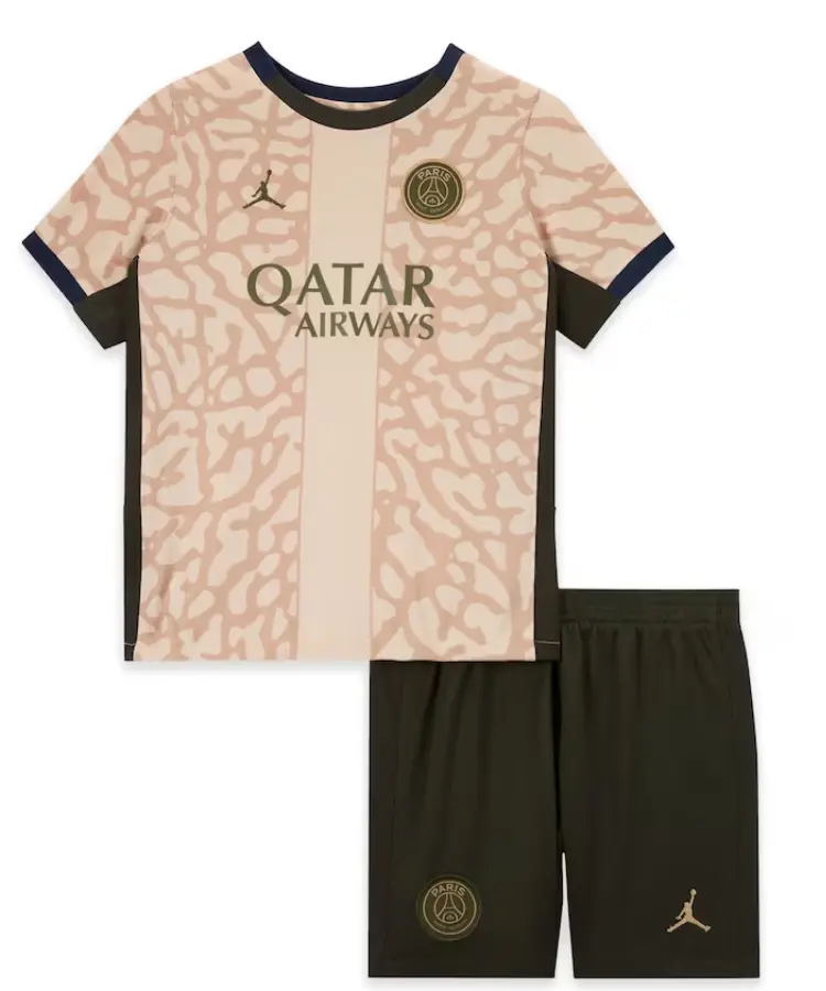 Kit Infantil PSG Jordan 4 Branca 2023/24 Unissex Kit Infantil PSG Jordan 4 Branca 2023/24 Unissex
