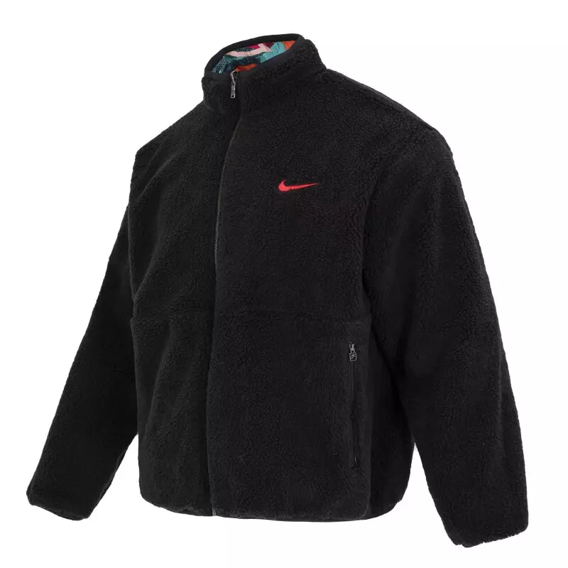 Casaco de Frio Nike Lã Reversível Preto/Bege Leap High Just do It Casaco de Frio Nike Lã Reversível Preto/Bege Leap High Just do It