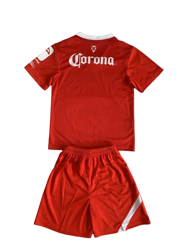 Kit Infantil Deportivo Toluca Home Vermelha 2023/24 Unissex Kit Infantil Deportivo Toluca Home Vermelha 2023/24 Unissex