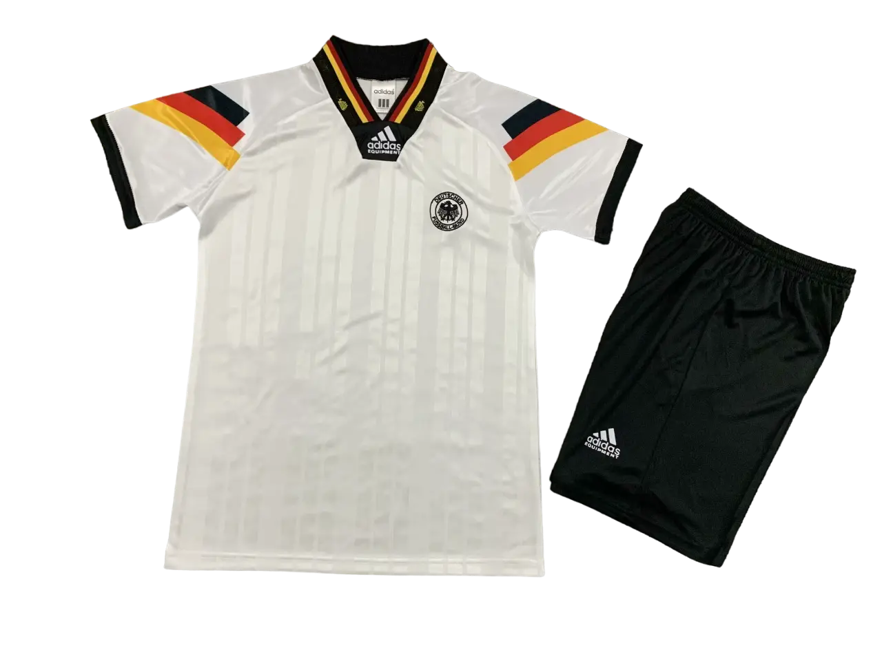 Kit Infantil Seleção da Alemanha 1992 Branca Home Unissex Kit Infantil Seleção da Alemanha 1992 Branca Home Unissex