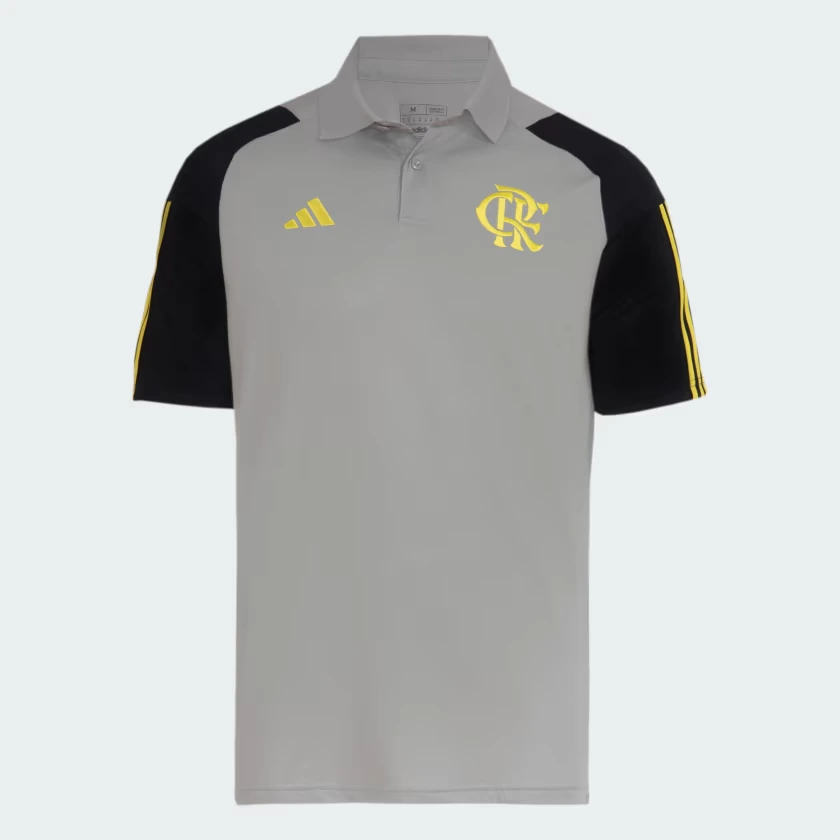 Camisa_Polo_Atleta_Flamengo_24-25_Cinza_IP8216_01_laydown Camisa Polo Flamengo Cinza Viagem 2024/25 Masculina