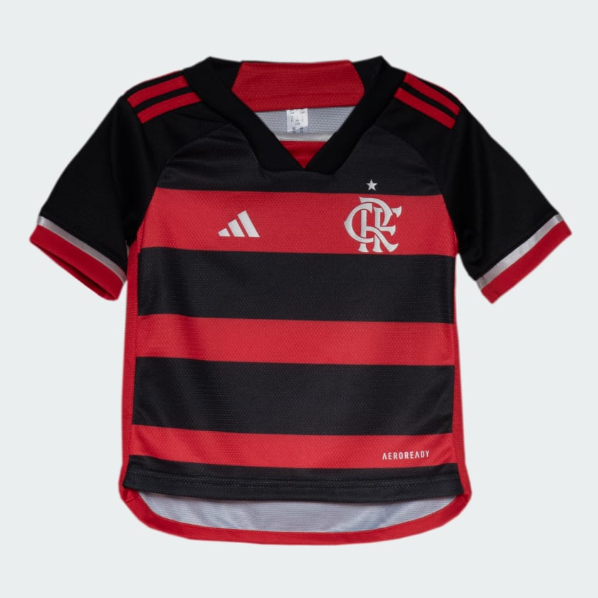 Mini_Kit_Flamengo_I_Vermelho_IP8206_03_laydown_hover Kit Infantil Flamengo Vermelho I Home 2024/25 Unissex
