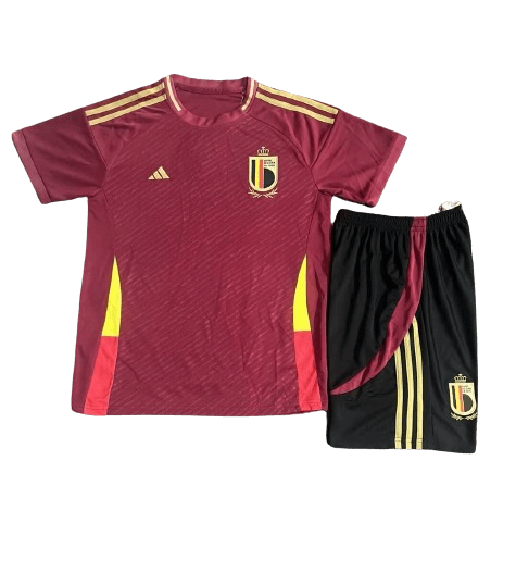 Kit Infantil Seleção da Bélgica Vermelha 2023/24 Unissex Kit Infantil Seleção da Bélgica Vermelha 2023/24 Unissex