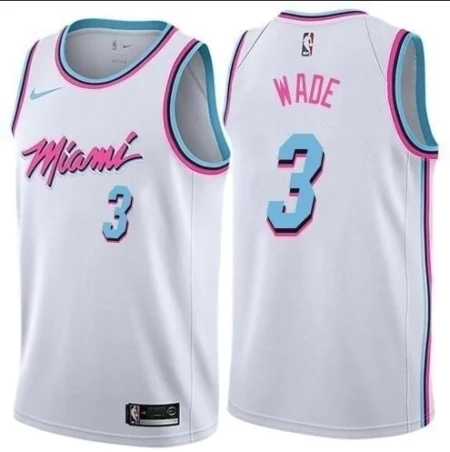 Regata NBA Miami Heat Vice City Branca Wade #3
