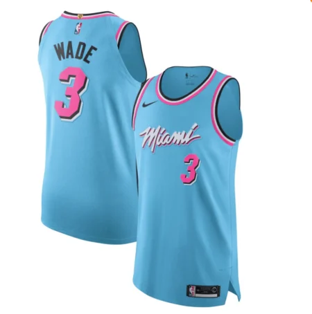 Regata NBA AUTHENTIC Miami Heat Edição Azul WADE #3