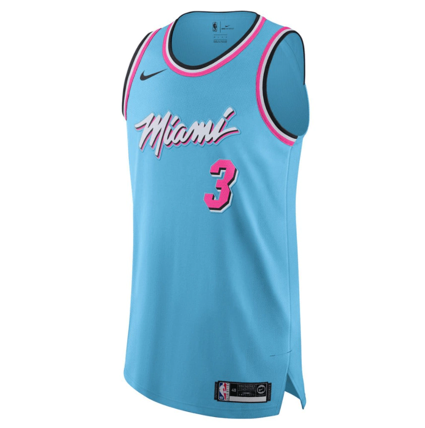 Regata NBA AUTHENTIC Miami Heat Edição Azul WADE #3 Regata NBA AUTHENTIC Miami Heat Edição Azul WADE #3