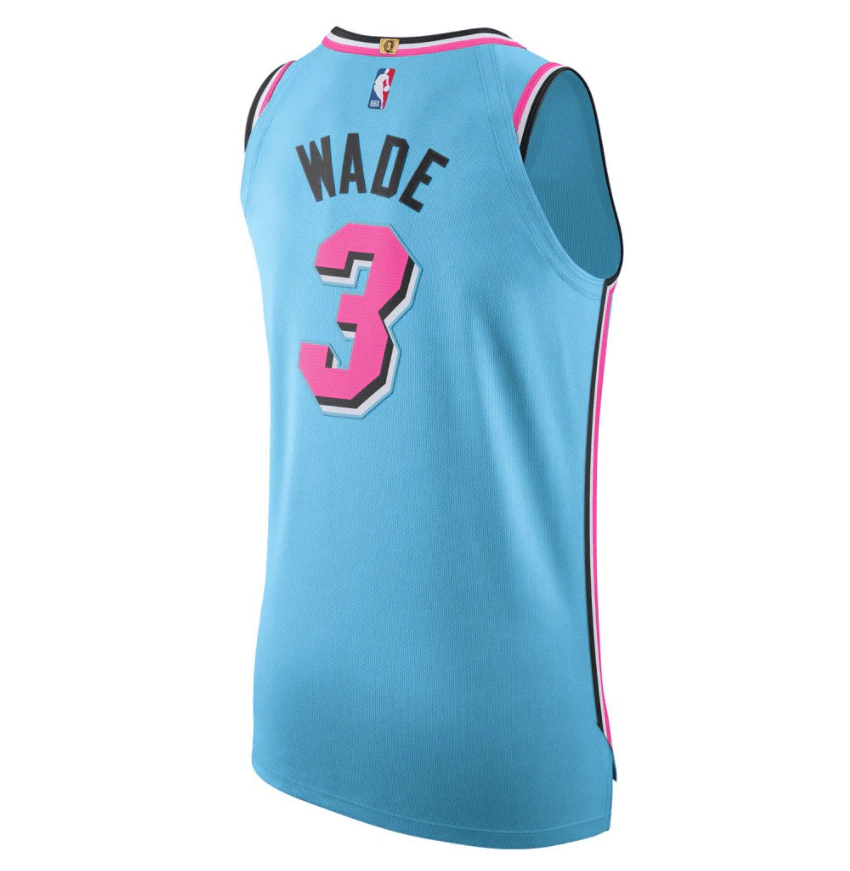 Regata NBA AUTHENTIC Miami Heat Edição Azul WADE #3 Regata NBA AUTHENTIC Miami Heat Edição Azul WADE #3
