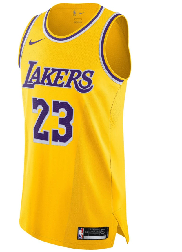Regata NBA ICON AUTHENTIC Lakers - Amarela - James #23 Regata NBA ICON AUTHENTIC Lakers - Amarela - James #23