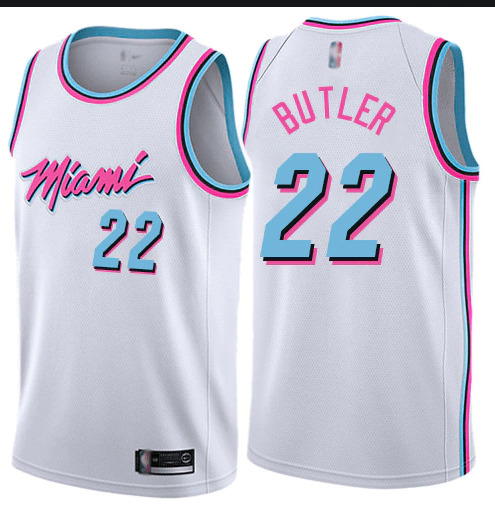 Regata NBA Miami Heat Vice City Branca - Butler #22 Regata NBA Miami Heat Vice City Branca - Butler #22