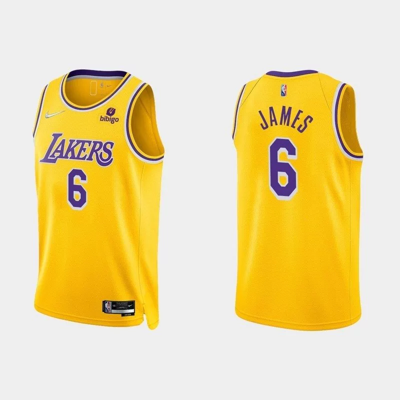 Regata NBA Lakers 75ºaniversario DIAMONT EDITION Amarela James #6 Regata NBA Lakers 75ºaniversario DIAMONT EDITION Amarela James #6